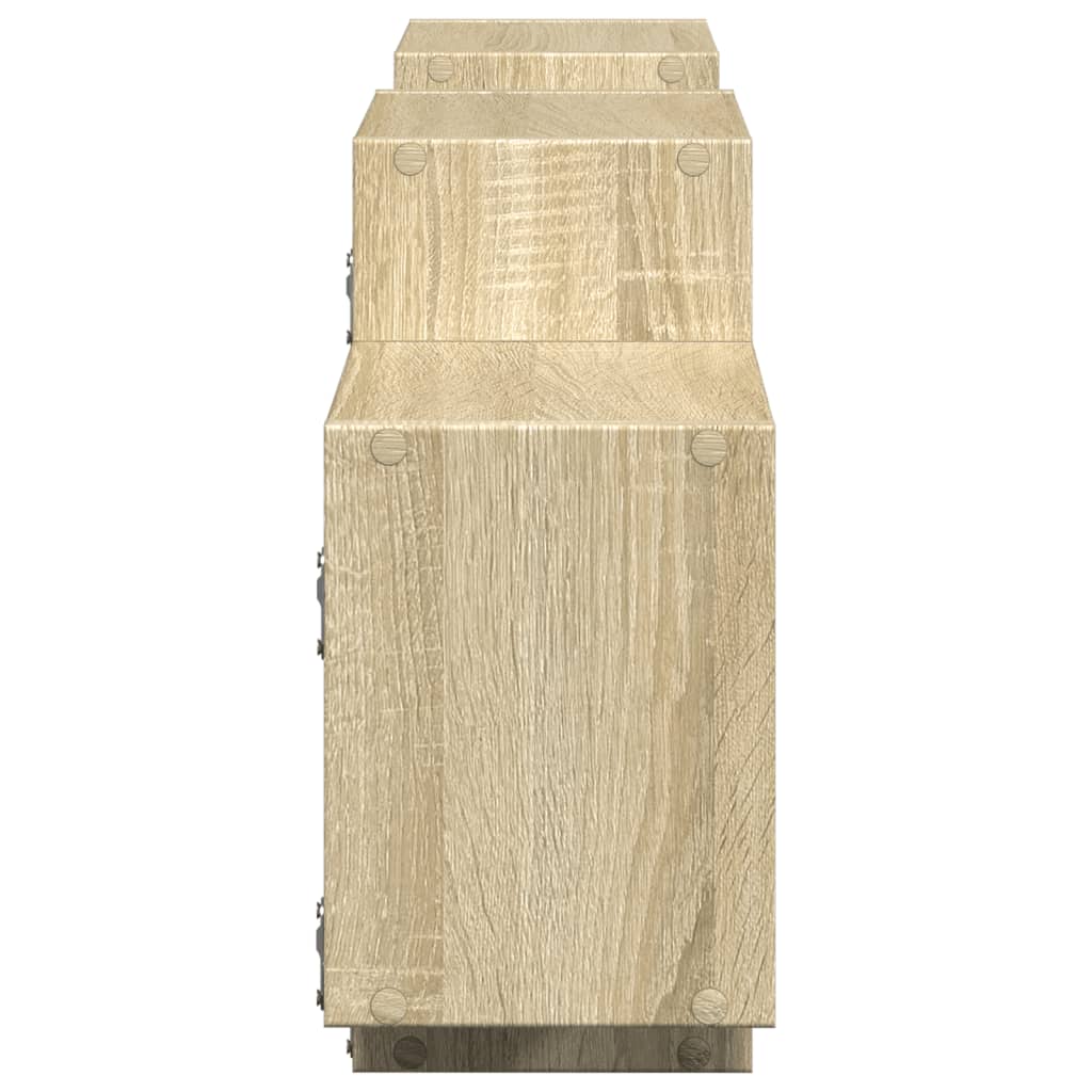 vidaXL Ραφιέρα Τοίχου Sonoma Δρυς 129x18x42 εκ. από Επεξεργ. Ξύλο
