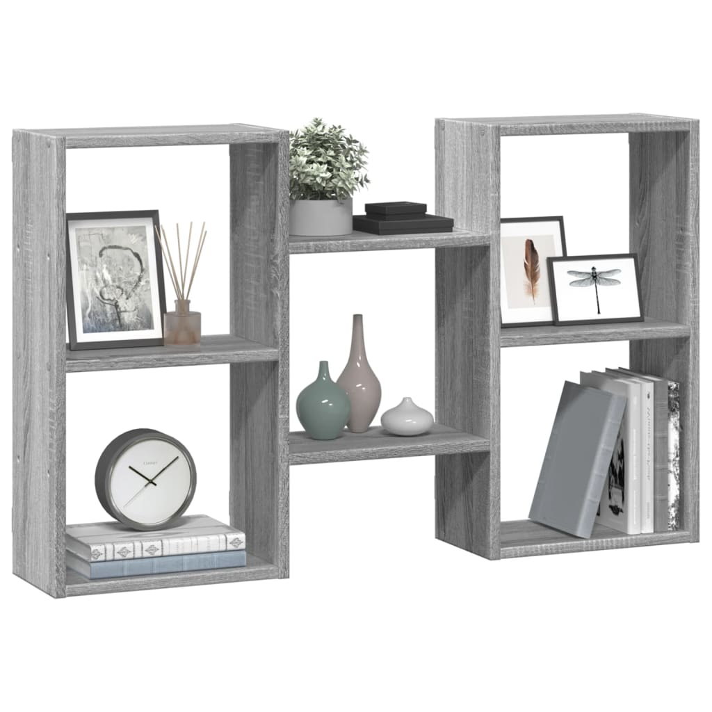 vidaXL Ραφιέρα Τοίχου Γκρι Sonoma 96x18x60 εκ. Επεξεργασμένο Ξύλο