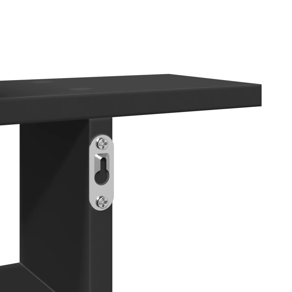 vidaXL Ραφιέρες Τοίχου 2 τεμ. Μαύρες 38x12x38 εκ. από Επεξ. Ξύλο