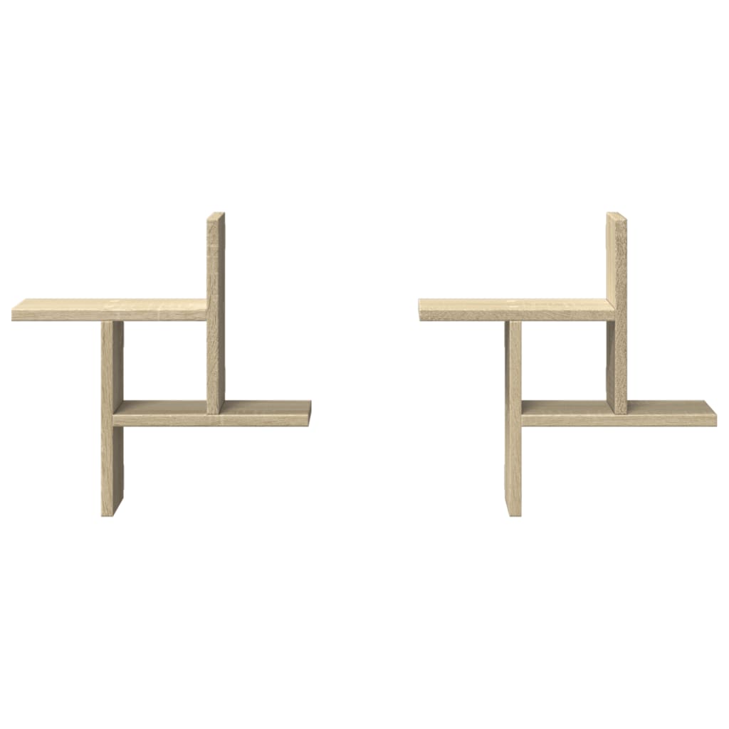 vidaXL Ραφιέρες Τοίχου 2 τεμ. Sonoma Δρυς 38x12x38 εκ. από Επεξ. Ξύλο