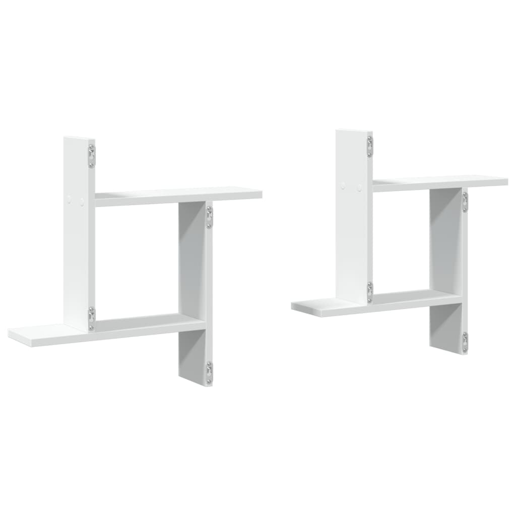 vidaXL Ραφιέρες Τοίχου 2 τεμ. Λευκές 50x12x50 εκ. από Επεξ. Ξύλο