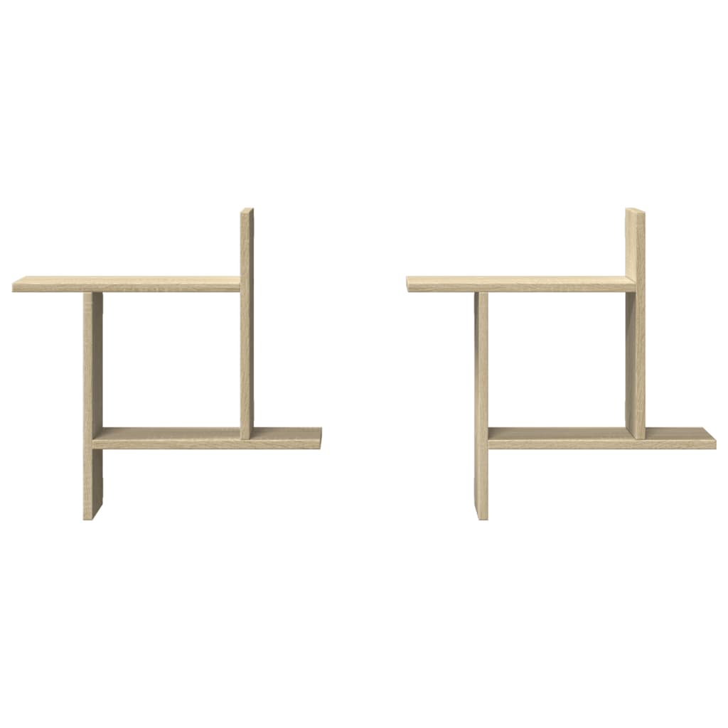vidaXL Ραφιέρες Τοίχου 2 τεμ. Sonoma Δρυς 50x12x50 εκ. από Επεξ. Ξύλο