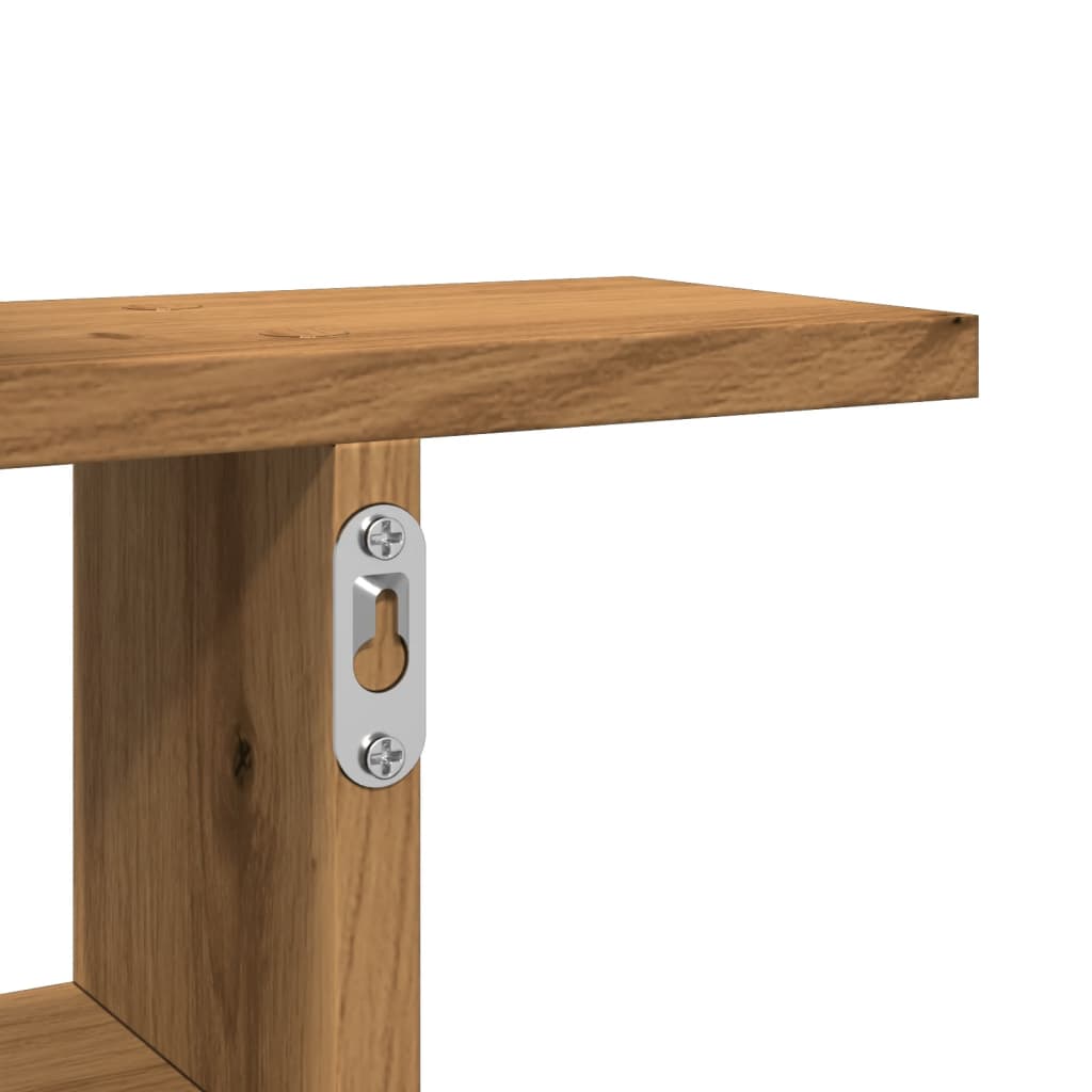 vidaXL Ραφιέρες Τοίχου 2 τεμ. Αρτισιανή Δρυς 50x12x50 εκ. Επεξ. Ξύλο