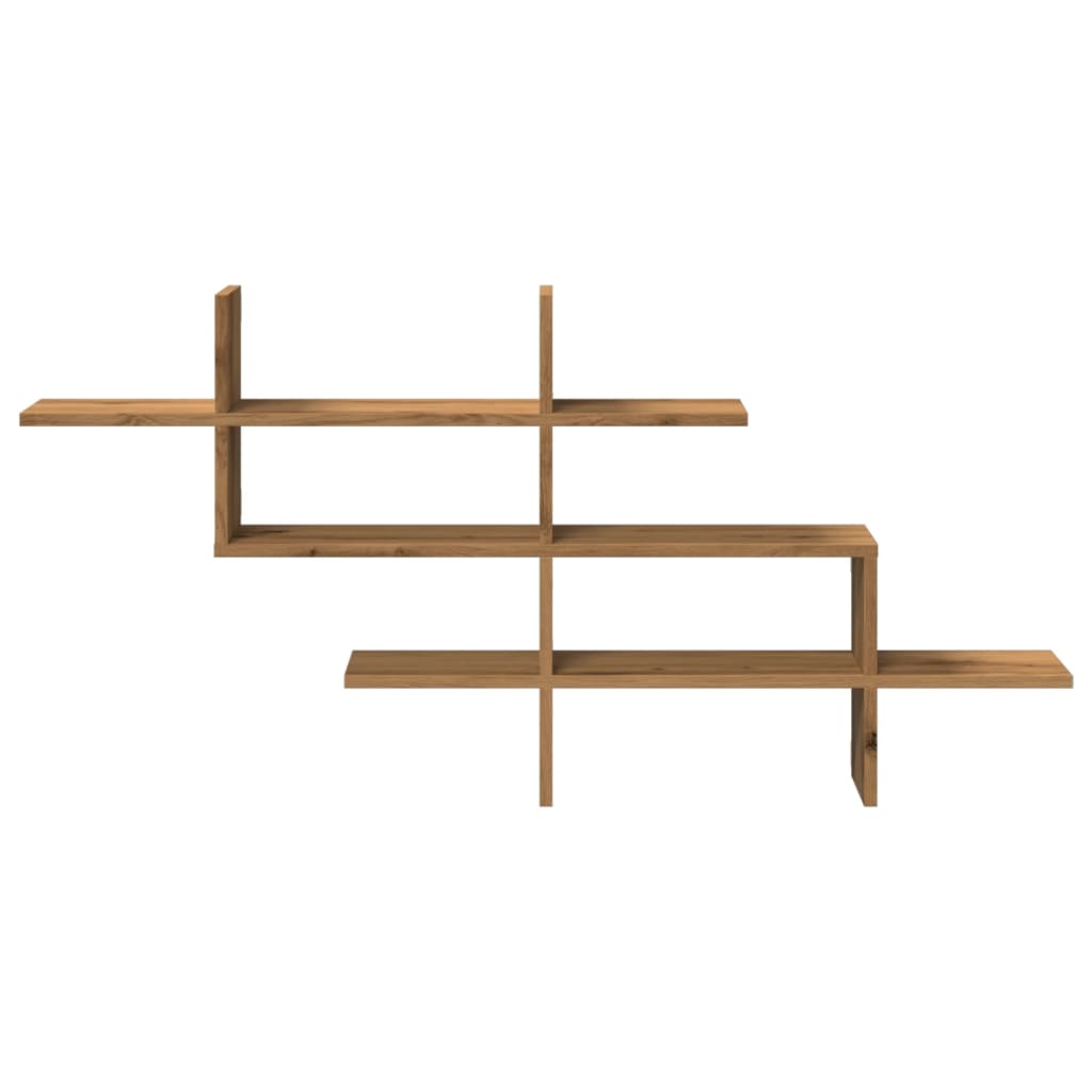 vidaXL Ραφιέρα Τοίχου Αρτισιανή Δρυς 124,5x18x60,5 εκ. Επεξ. Ξύλο