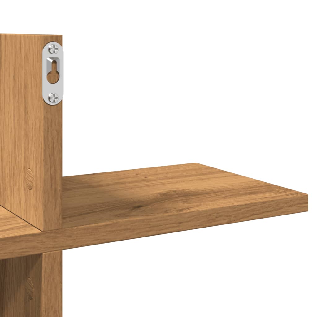 vidaXL Ραφιέρα Τοίχου Αρτισιανή Δρυς 124,5x18x60,5 εκ. Επεξ. Ξύλο