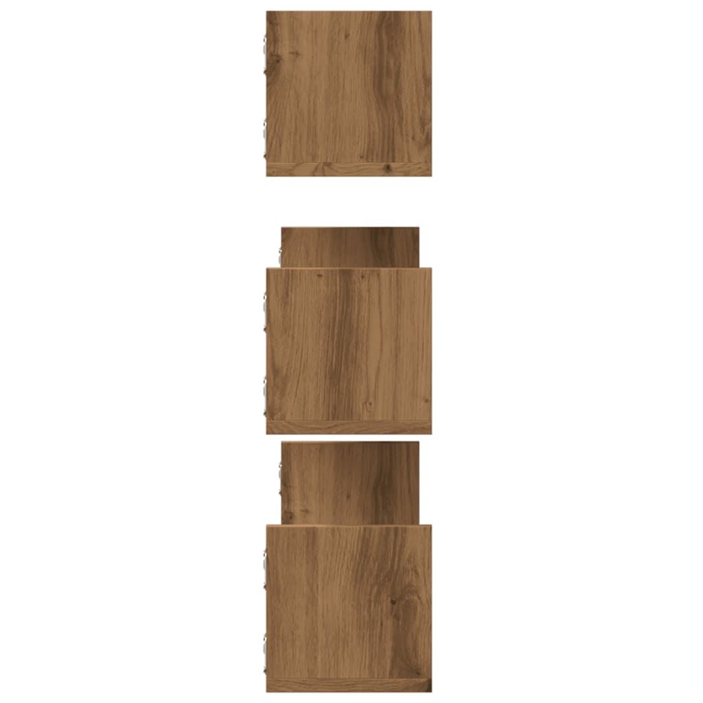 vidaXL Ραφιέρες Τοίχου 3 τεμ. Αρτισιανή Δρυς 80x18x18 εκ. Επεξ. Ξύλο
