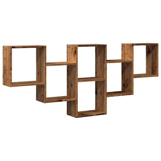 vidaXL Ράφι τοίχου Παλιό ξύλο 159x18x66 cm Κατασκευασμένο ξύλο