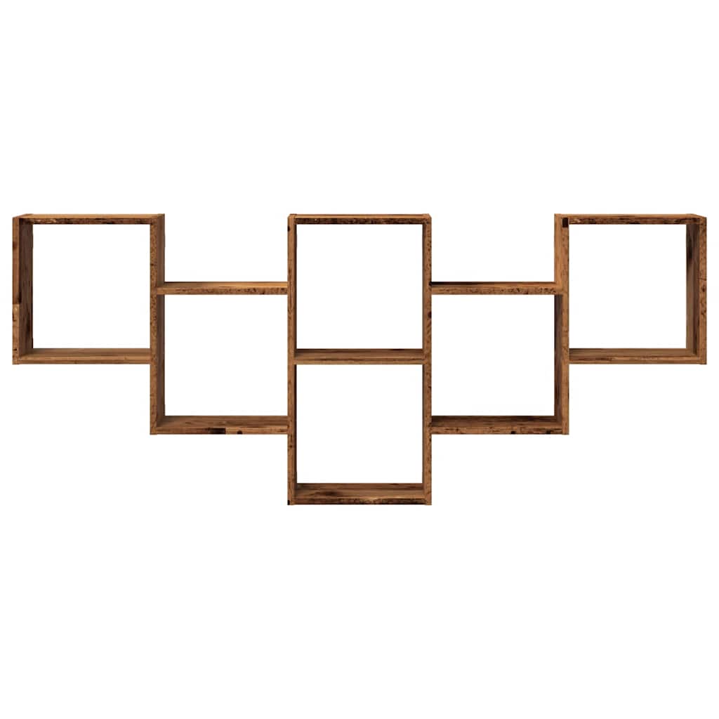 vidaXL Ράφι τοίχου Παλιό ξύλο 159x18x66 cm Κατασκευασμένο ξύλο