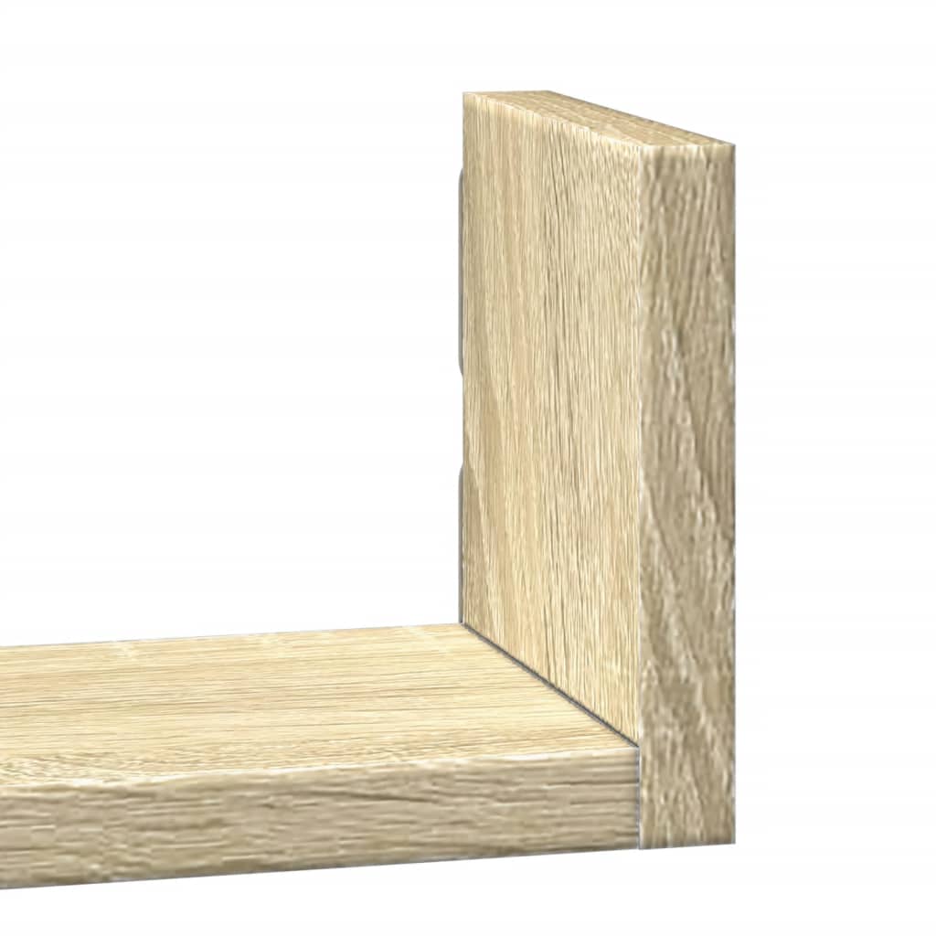 vidaXL Ράφια Τοίχου Σετ 3 Τεμαχίων Sonoma Δρυς Επεξεργασμένο Ξύλο