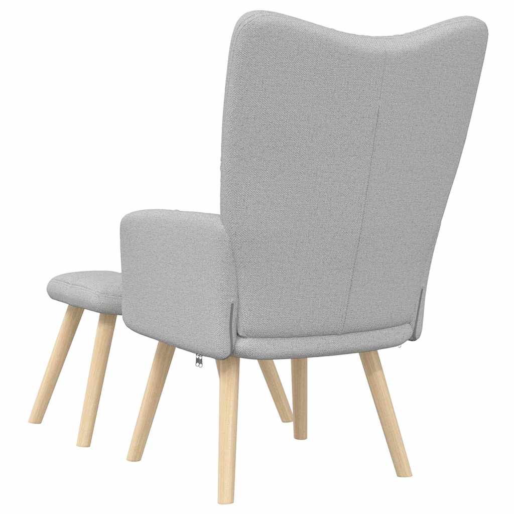 vidaXL Καρέκλα χαλάρωσης με υποπόδιο Cloud Grey Fabric