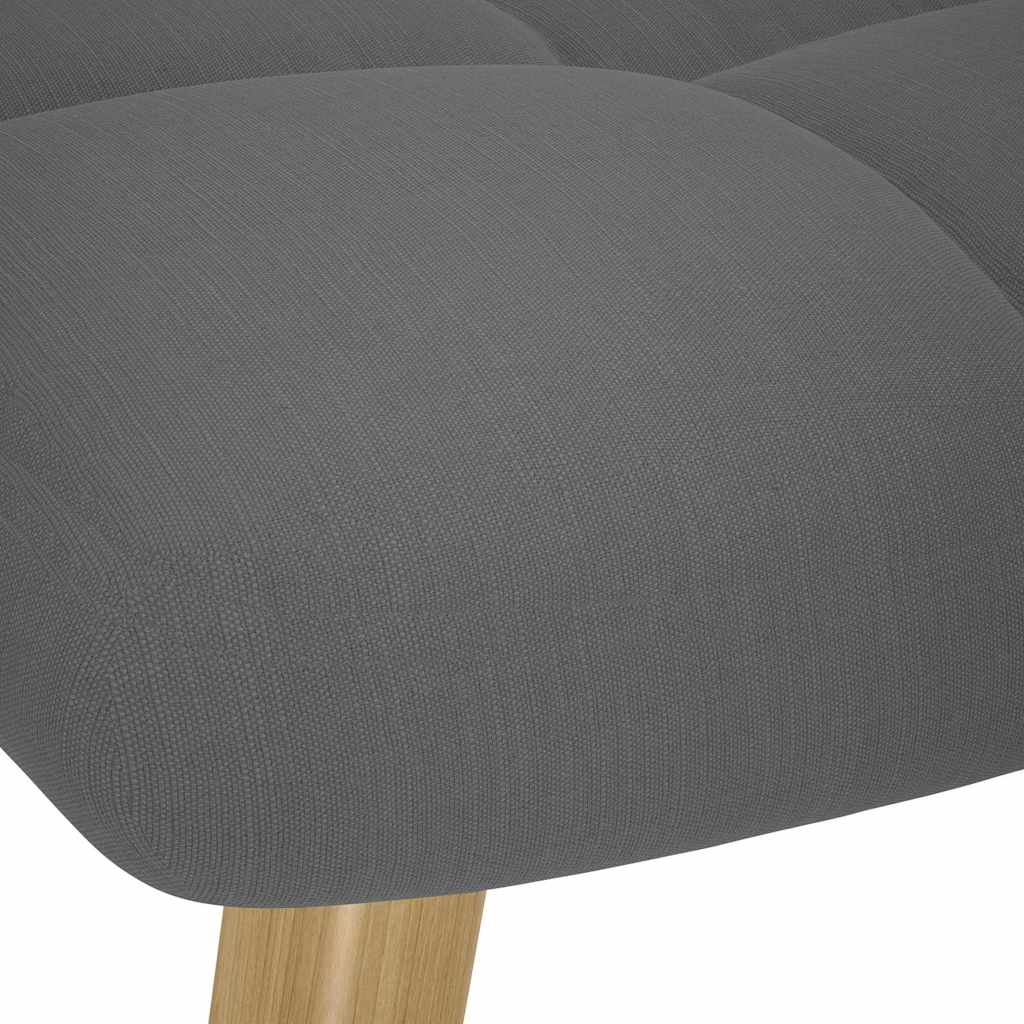 vidaXL Πολυθρόνα Relax Σκούρο Γκρι Υφασμάτινη με Υποπόδιο