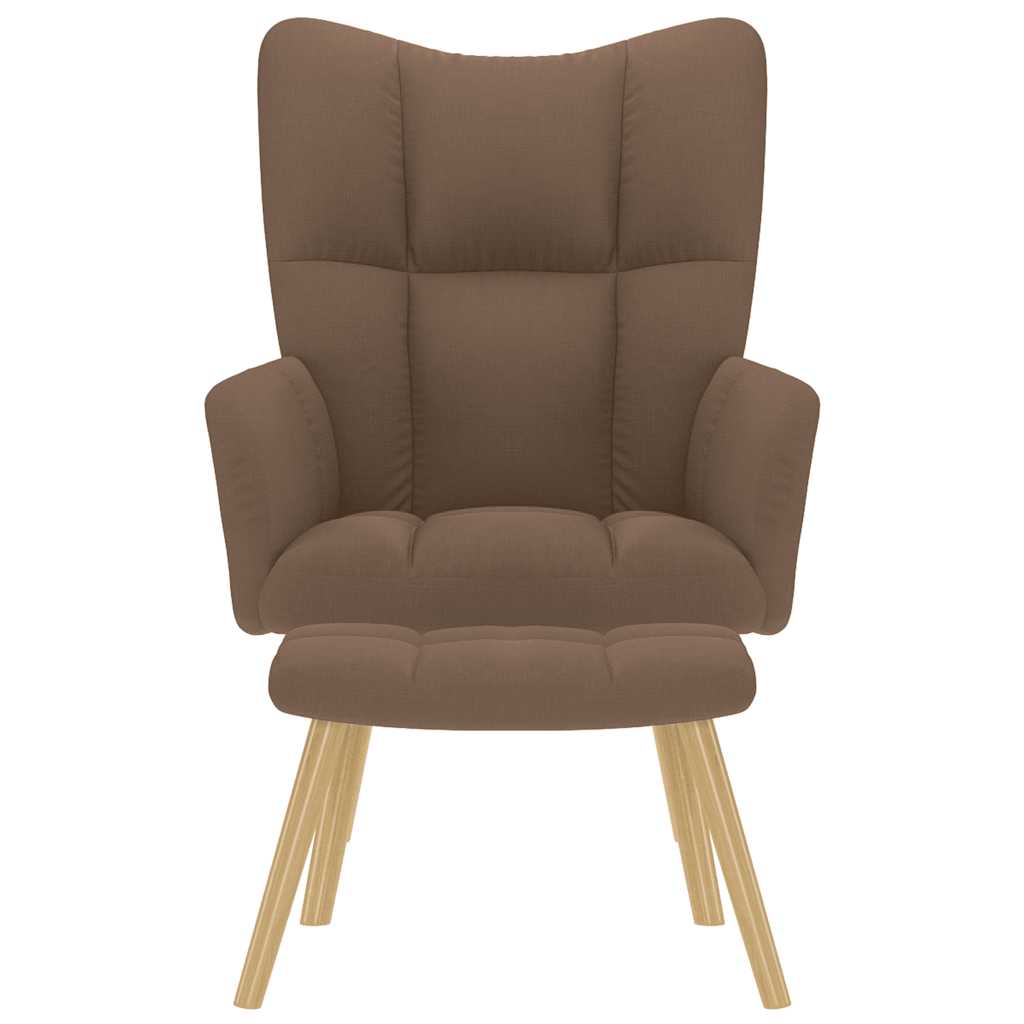 vidaXL Πολυθρόνα Relax Καφέ Υφασμάτινη με Υποπόδιο