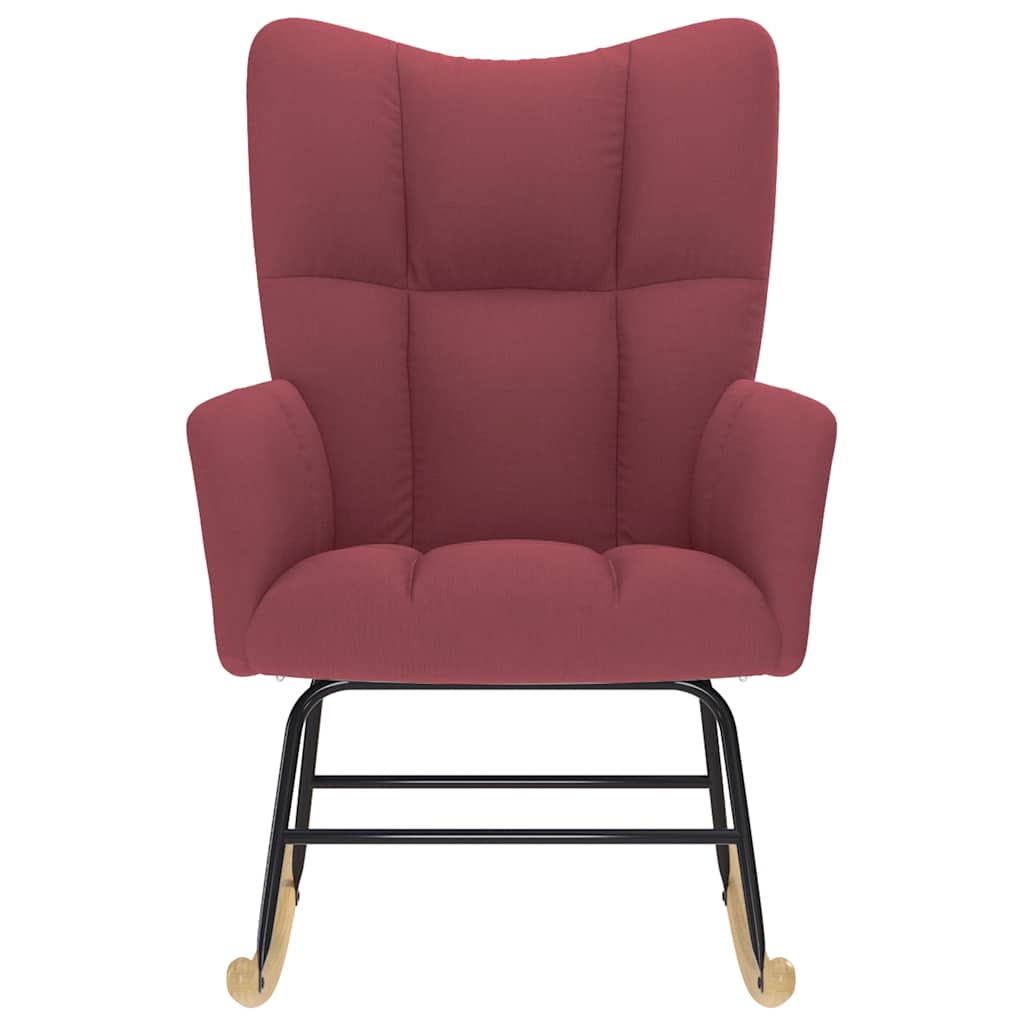 vidaXL Κουνιστή Πολυθρόνα Μπορντό Υφασμάτινη