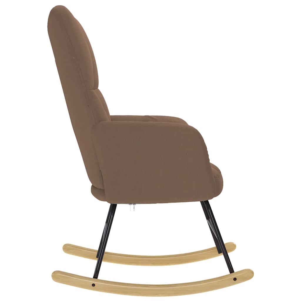 vidaXL Κουνιστή Πολυθρόνα Καφέ Υφασμάτινη