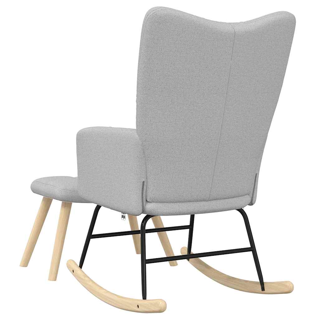 vidaXL Κουνιστή καρέκλα με υποπόδιο Cloud Grey Fabric