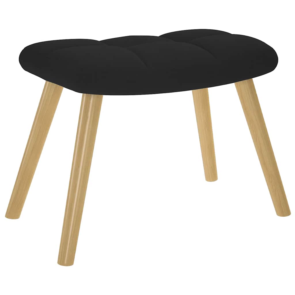 vidaXL Πολυθρόνα Κουνιστή Μαύρη Υφασμάτινη με Υποπόδιο