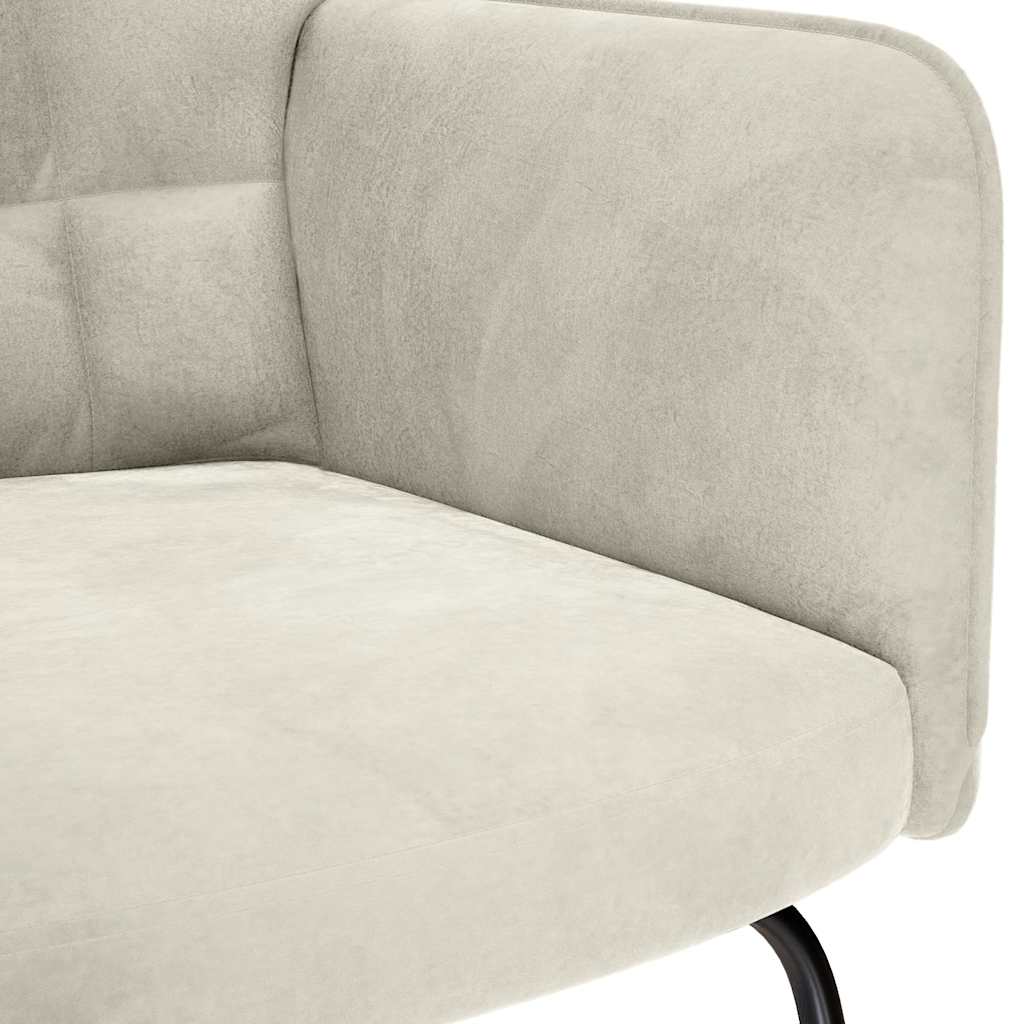 vidaXL Κουνιστή Πολυθρόνα Κρεμ Βελούδινη