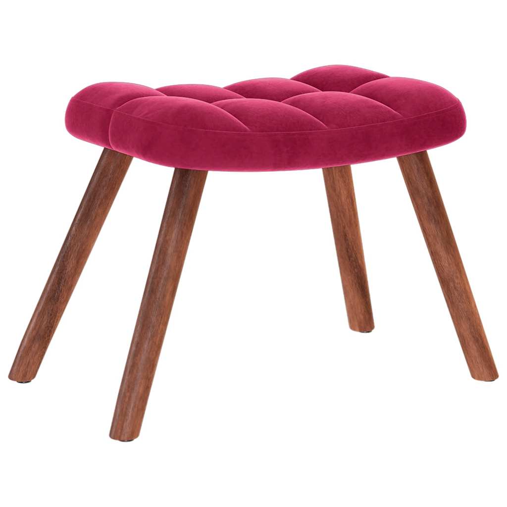 vidaXL Κουνιστή πολυθρόνα με σκαμνί Wine Red Velvet