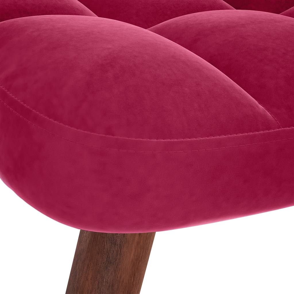 vidaXL Κουνιστή πολυθρόνα με σκαμνί Wine Red Velvet