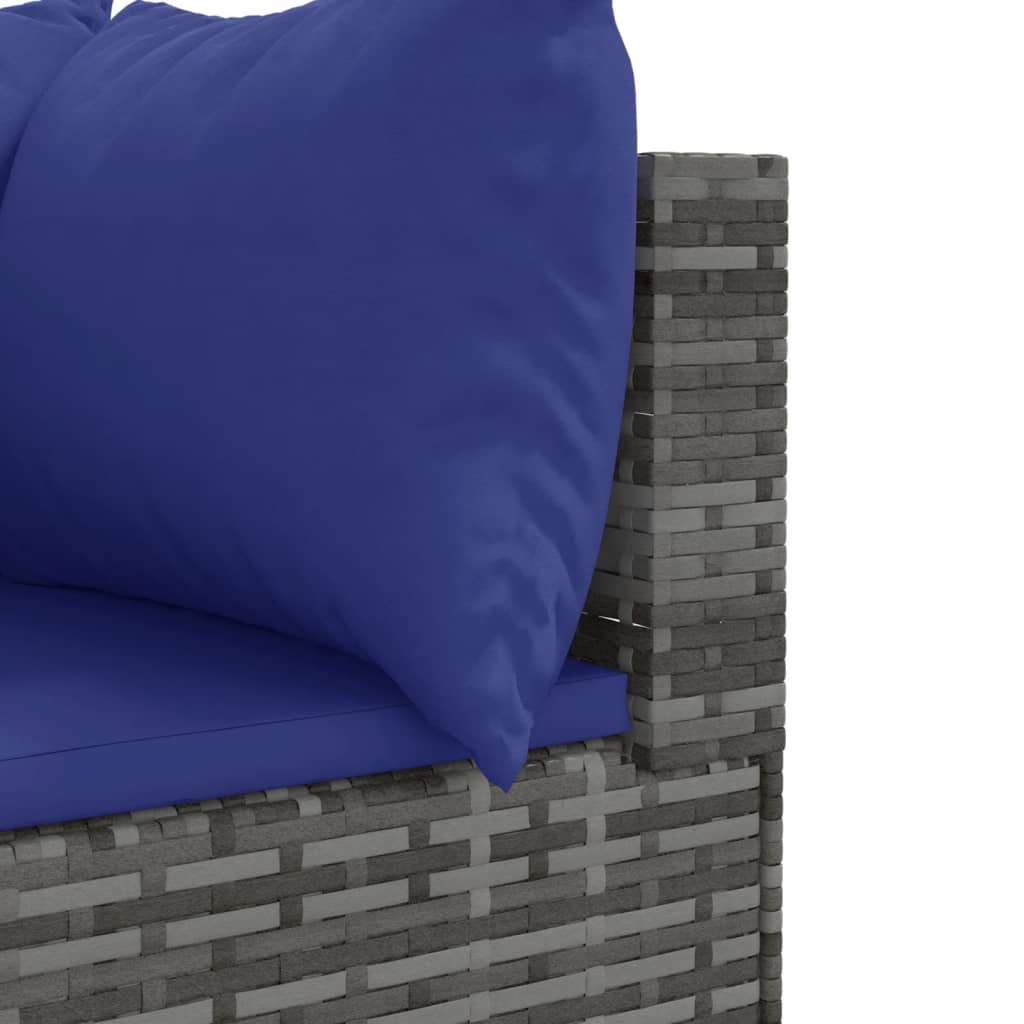 vidaXL Σαλόνι Κήπου Σετ 9 Τεμαχίων Γκρι Συνθετικό Ρατάν με Μαξιλάρια