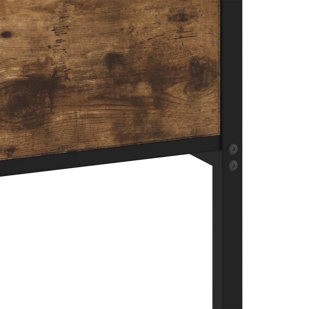 vidaXL Σκελετός Κρεβ. Χωρίς Στρώμα Καπνιστή Δρυς 150x200 εκ. Μεταλλικό