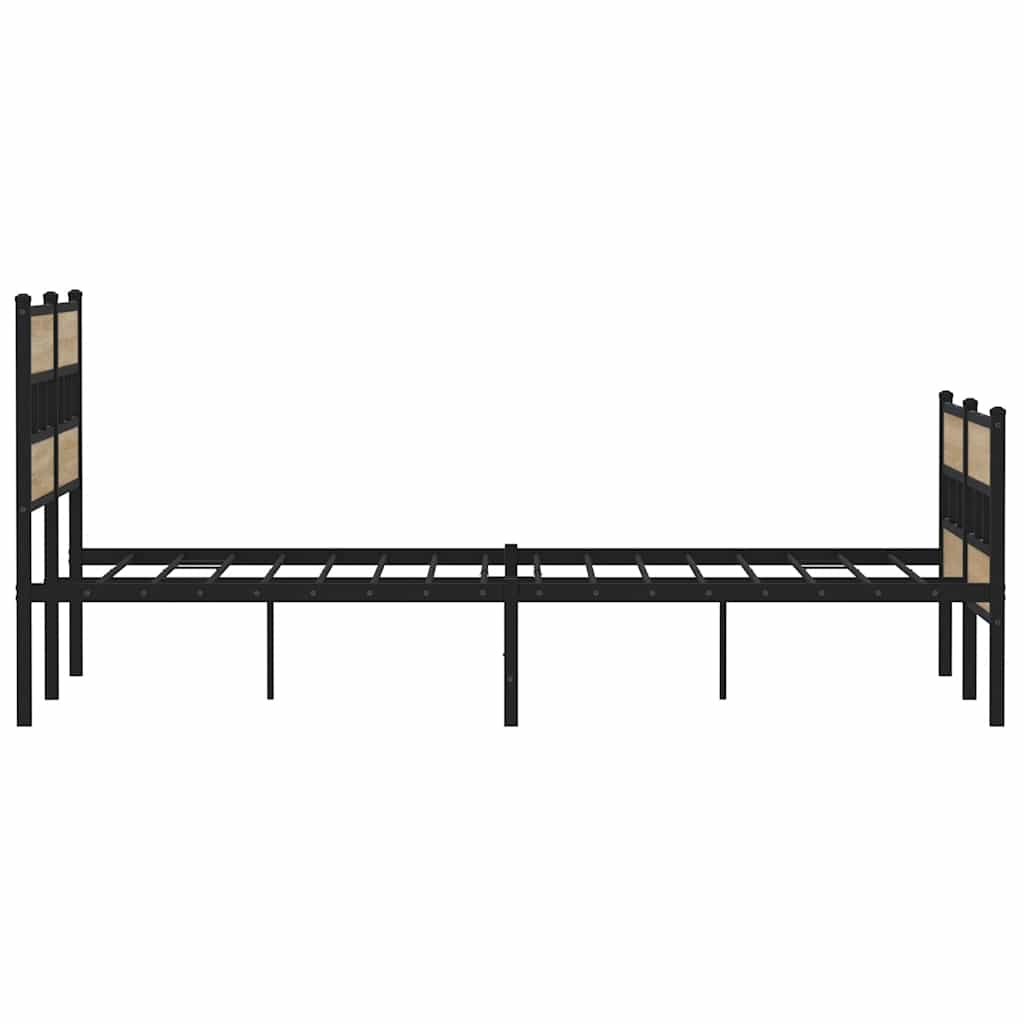 vidaXL Σκελετός Κρεβ. Χωρίς Στρώμα Sonoma Δρυς 150x200 εκ. Μεταλλικό