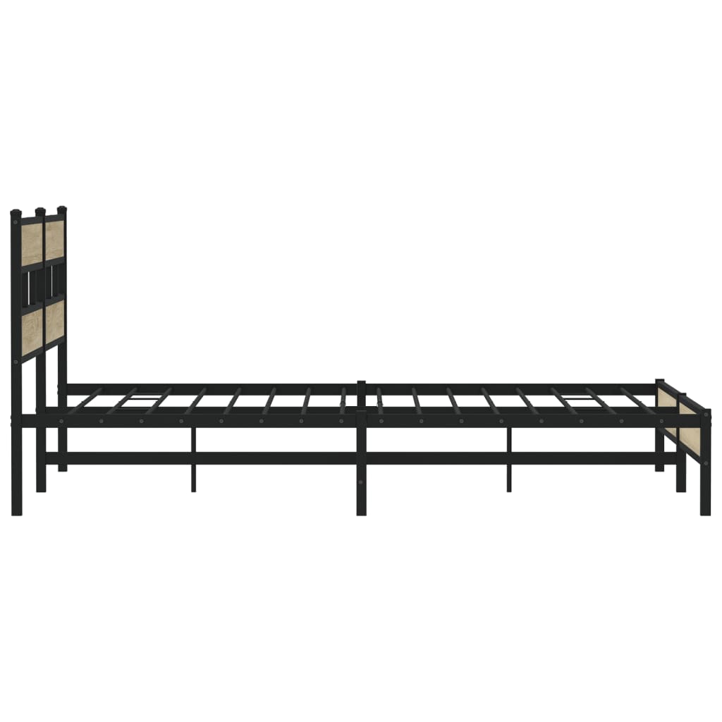 vidaXL Σκελετός Κρεβ. Χωρίς Στρώμα Sonoma Δρυς 180x200 εκ. Μεταλλικό