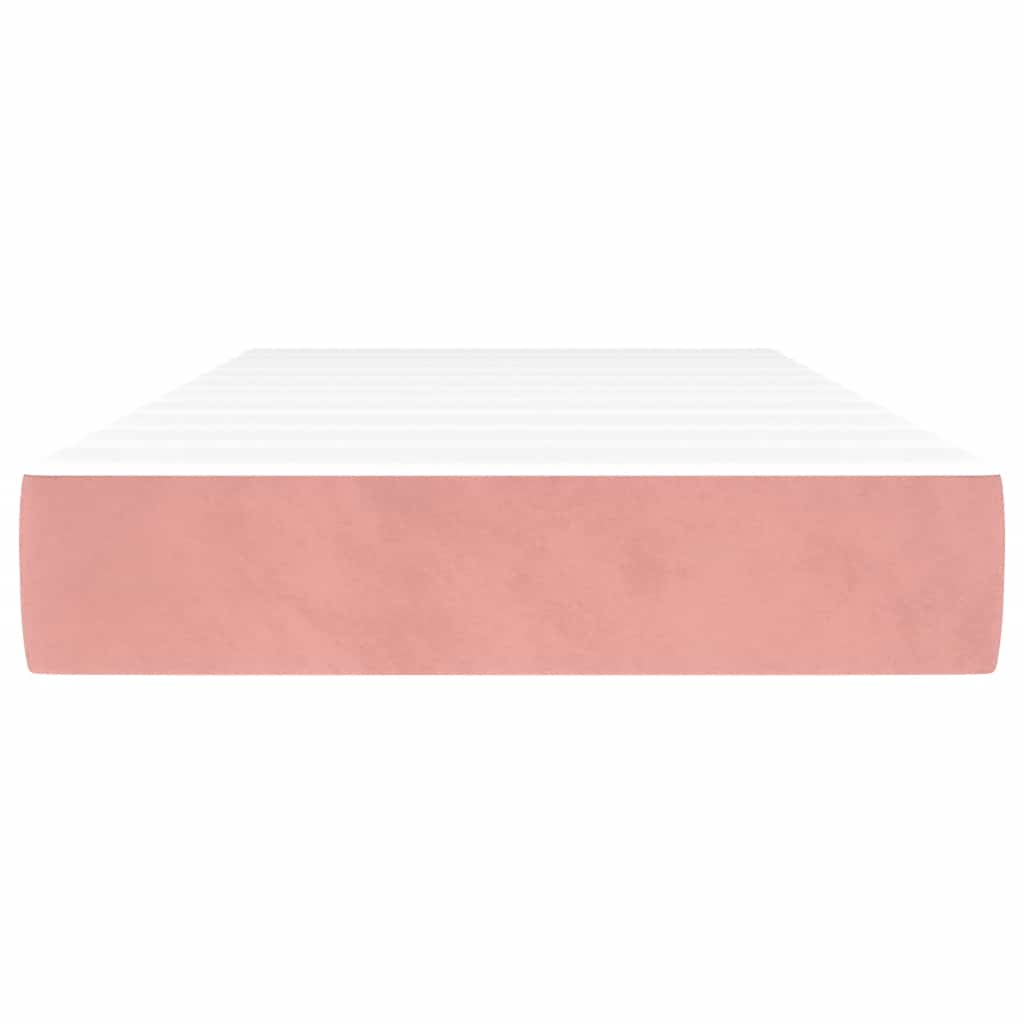 vidaXL Στρώμα με Pocket Springs Ροζ 90x220x20 εκ. Βελούδινο