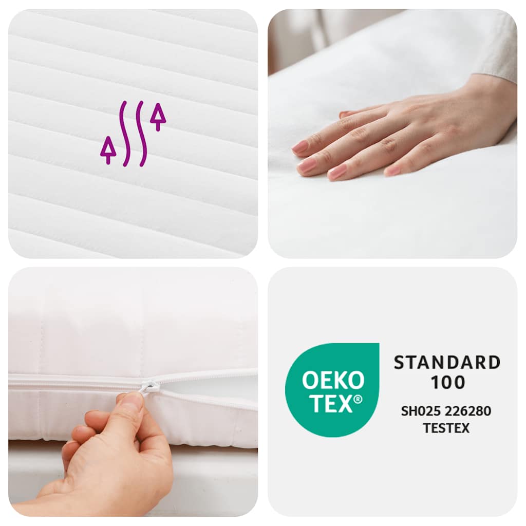 vidaXL Στρώμα Αφρού 7 Ζωνών Σκληρότητα 20 ILD Λευκό 90 x 210 εκ.