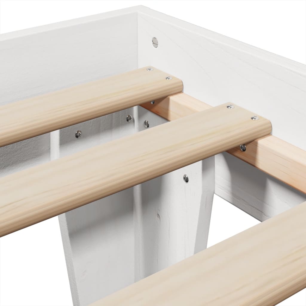 vidaXL Σκελετός Κρεβ. Χωρίς Στρώμα Λευκό 90x200 εκ Μασίφ Πεύκο