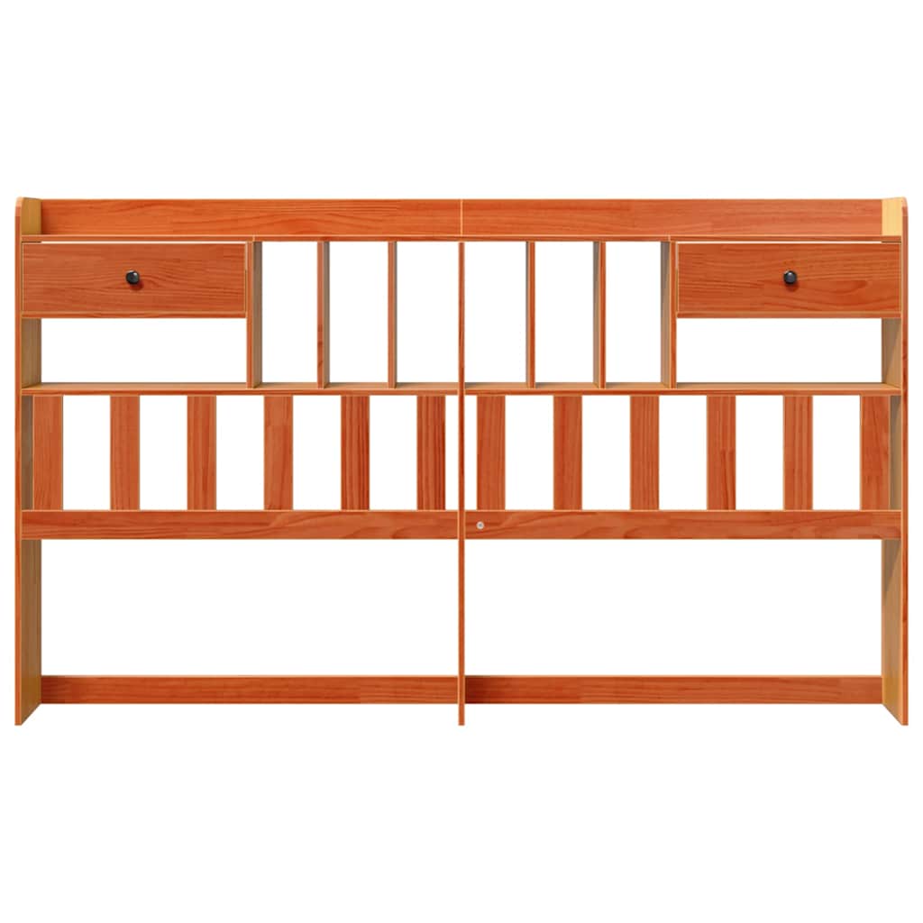 vidaXL Κεφαλάρι με Αποθ. Χώρο Καφέ Κεριού 200 εκ από Μασίφ Ξύλο Πεύκου