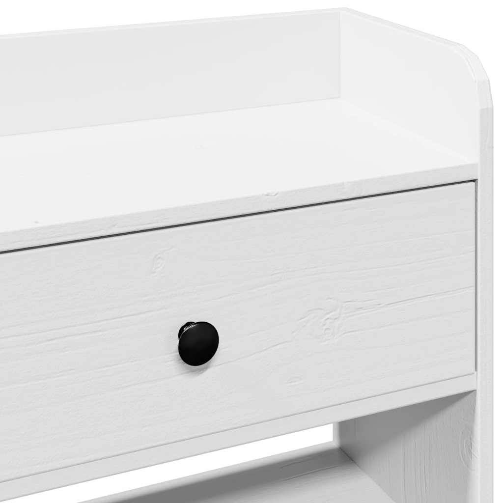 vidaXL Κεφαλάρι με Αποθ. Χώρο Λευκό 160 εκ. από Μασίφ Ξύλο Πεύκου