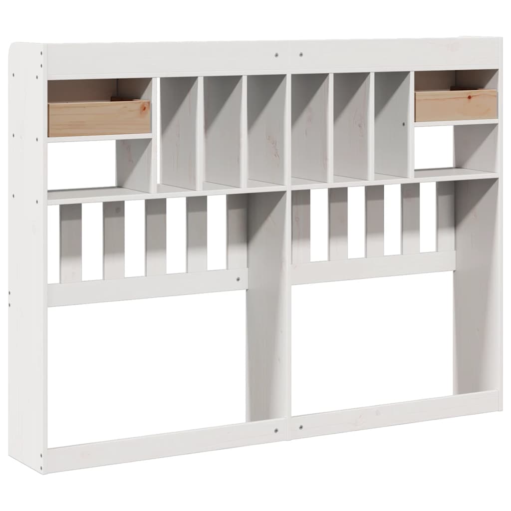 vidaXL Κεφαλάρι με Αποθ. Χώρο Λευκό 150 εκ. από Μασίφ Ξύλο Πεύκου