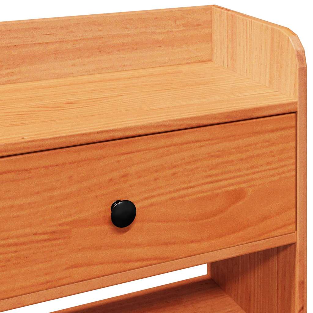 vidaXL Κεφαλάρι με Αποθ. Χώρο Καφέ Κεριού 75 εκ. από Μασίφ Ξύλο Πεύκου