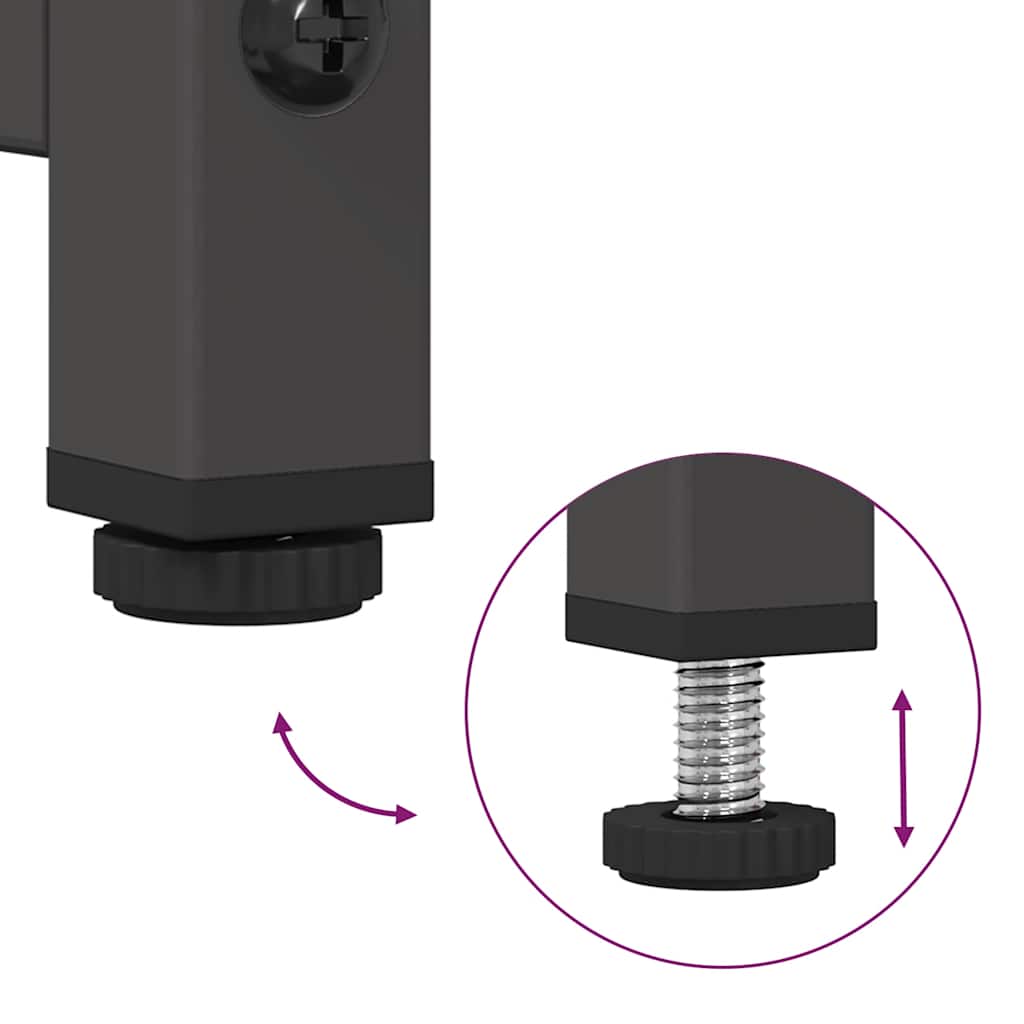 vidaXL Κομοδίνο Μαύρο 36x39x60,5 cm από χάλυβα ψυχρής έλασης