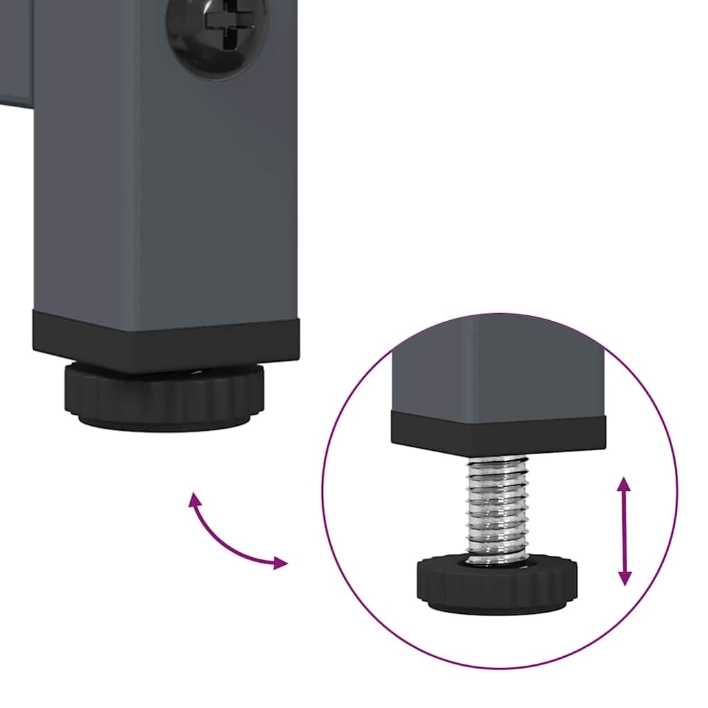 vidaXL Κομοδίνο Ανθρακί 36x39x60,5 cm από χάλυβα ψυχρής έλασης