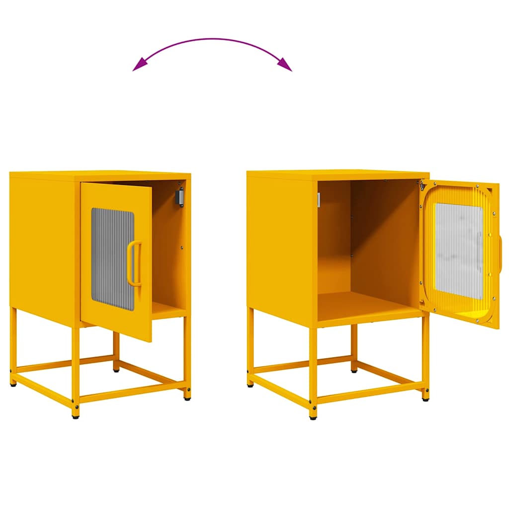 vidaXL Κομοδίνο ντουλάπι μουστάρδας κίτρινο 36x39x60,5 cm