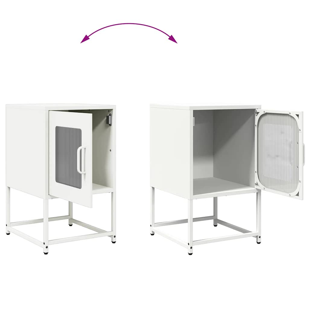 vidaXL Κομοδίνο λευκό 36x39x60,5 cm από χάλυβα ψυχρής έλασης