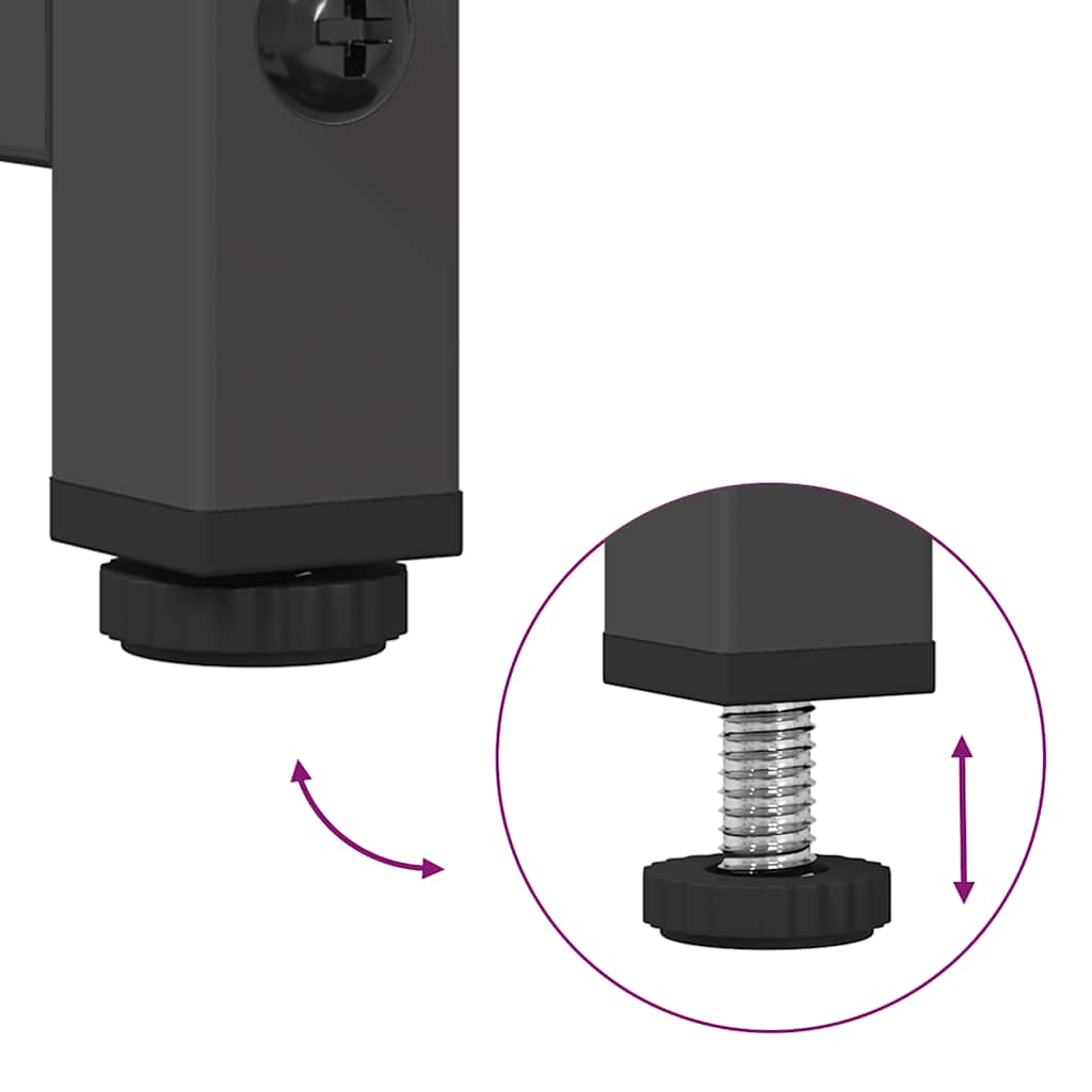 ντουλάπι τηλεόρασης vidaXL Μαύρο 68x39x60,5cm από χάλυβα ψυχρής έλασης