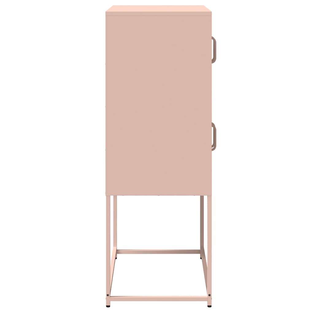 vidaXL Highboard Ροζ 68x39x107 cm Ατσάλι