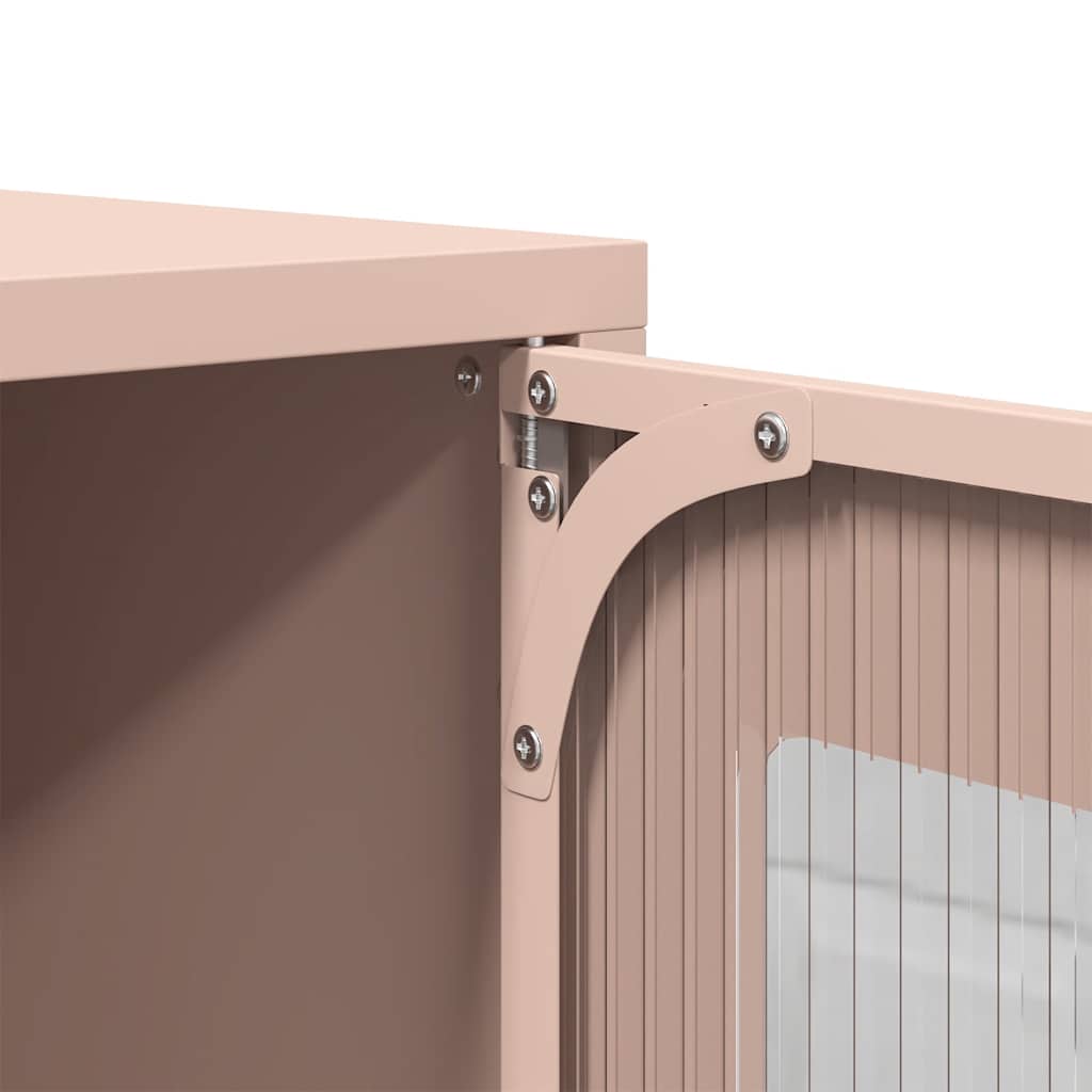 vidaXL Highboard Ροζ 68x39x107 cm Ατσάλι