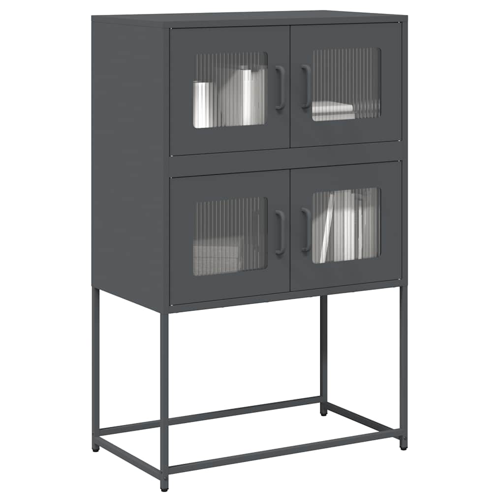 vidaXL Highboard Ανθρακί 68x39x107 cm Χάλυβας