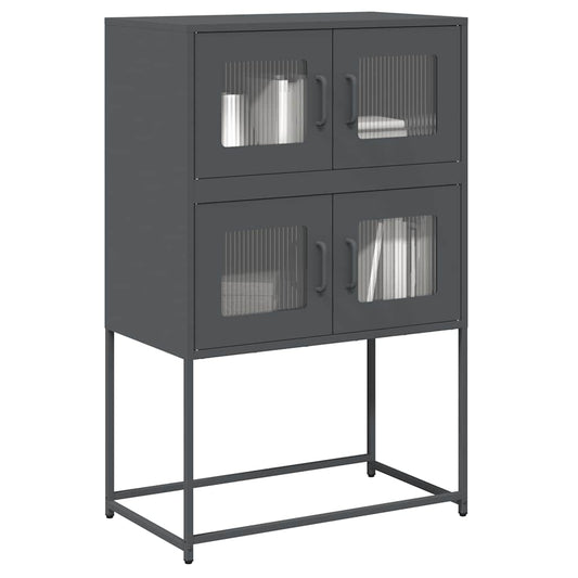 vidaXL Highboard Ανθρακί 68x39x107 cm Χάλυβας