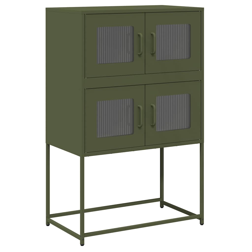 vidaXL Highboard Ελαιοπράσινο 68x39x107 cm Ατσάλι