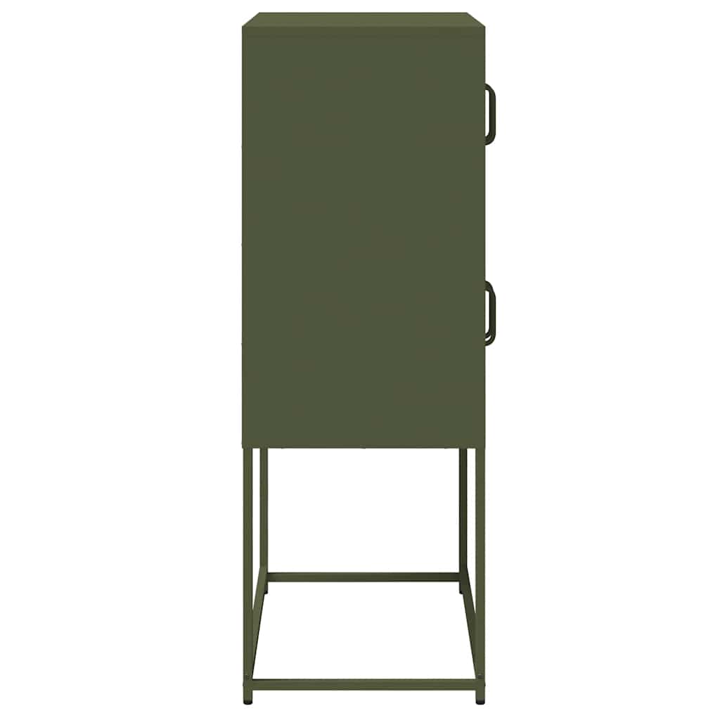 vidaXL Highboard Ελαιοπράσινο 68x39x107 cm Ατσάλι