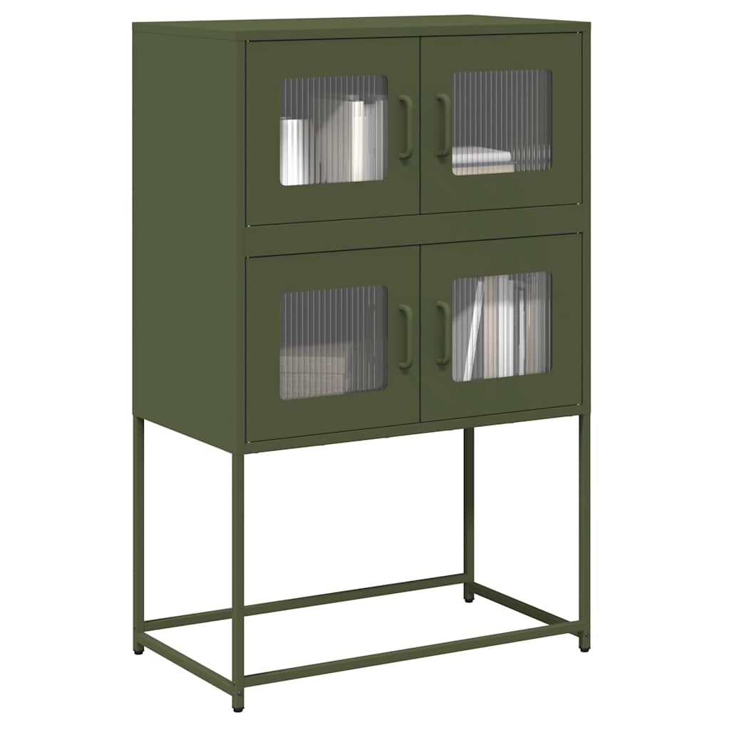 vidaXL Highboard Ελαιοπράσινο 68x39x107 cm Ατσάλι