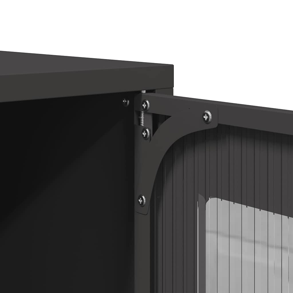vidaXL Highboard Μαύρο 68x39x123 cm Χάλυβας