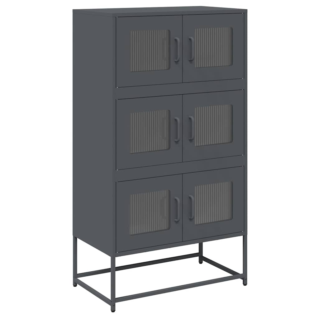 vidaXL Highboard Ανθρακί 68x39x123 cm Χάλυβας