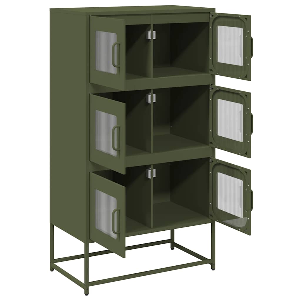 vidaXL Highboard Ελαιοπράσινο 68x39x123 cm Ατσάλι
