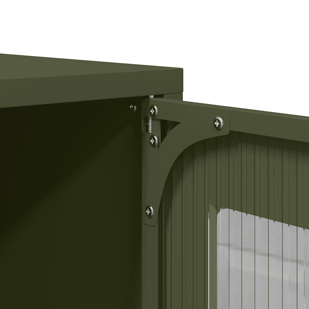 vidaXL Highboard Ελαιοπράσινο 68x39x123 cm Ατσάλι